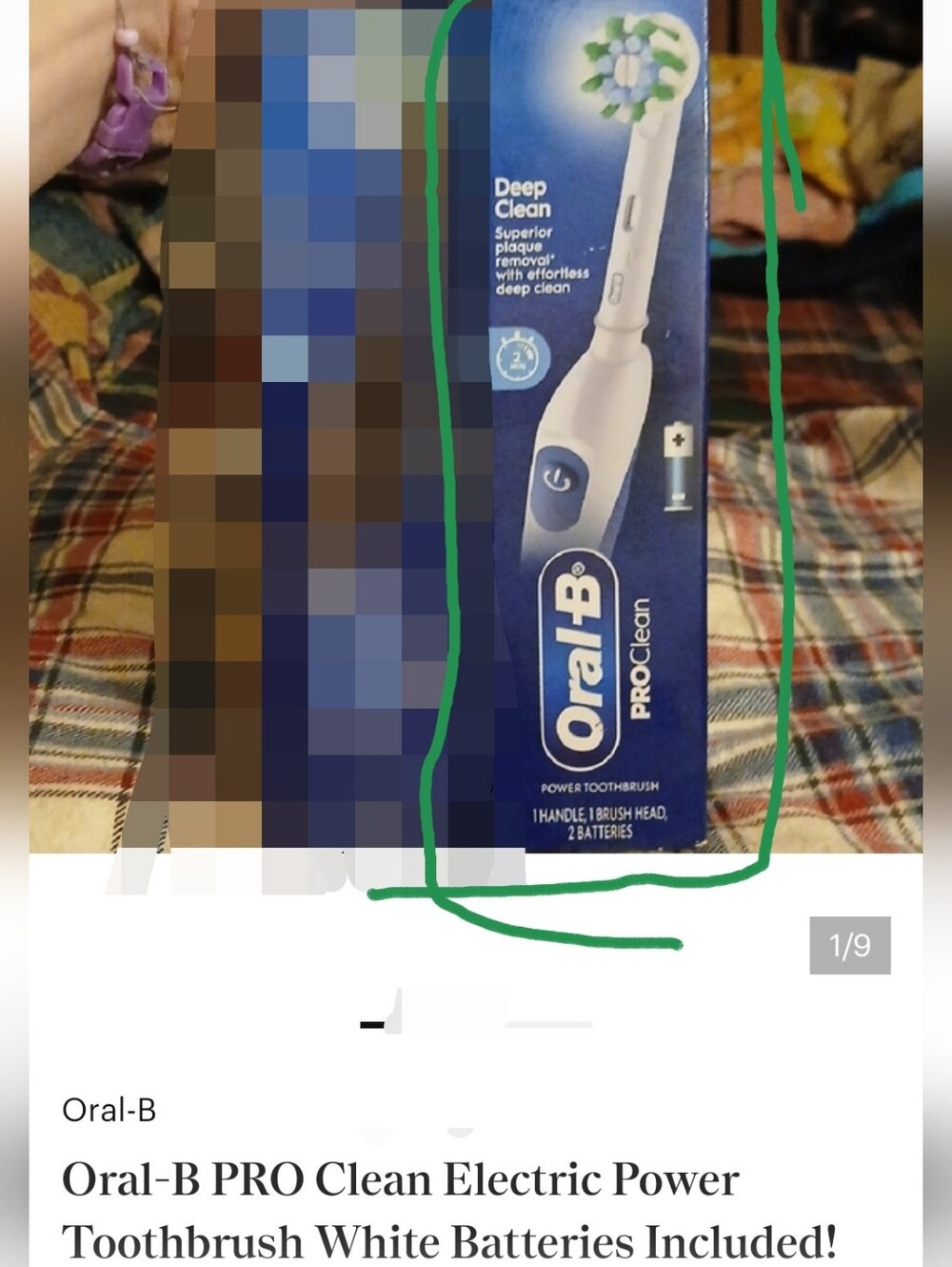 Oral-B PRO Clean Electric Power Toothbrush White Batteries Included! Only One!